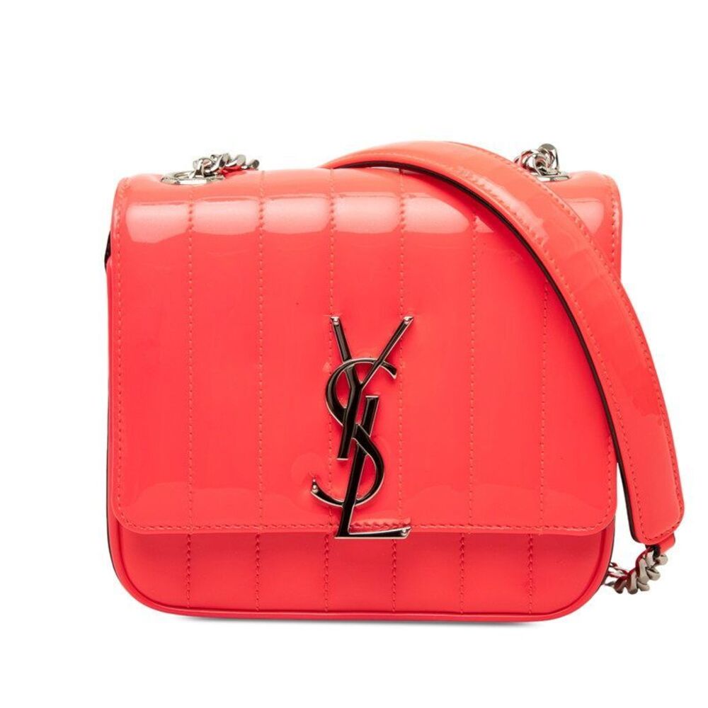 Saint Laurent Vicky Small Patent Leather Chain Shoulder Bag